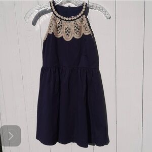 Lilly navy Sleevless girls dress